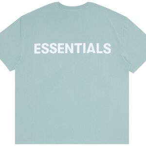 Fear of God ESSENTIALS Short Sleeve Tee in Light Aqua with White Logo
